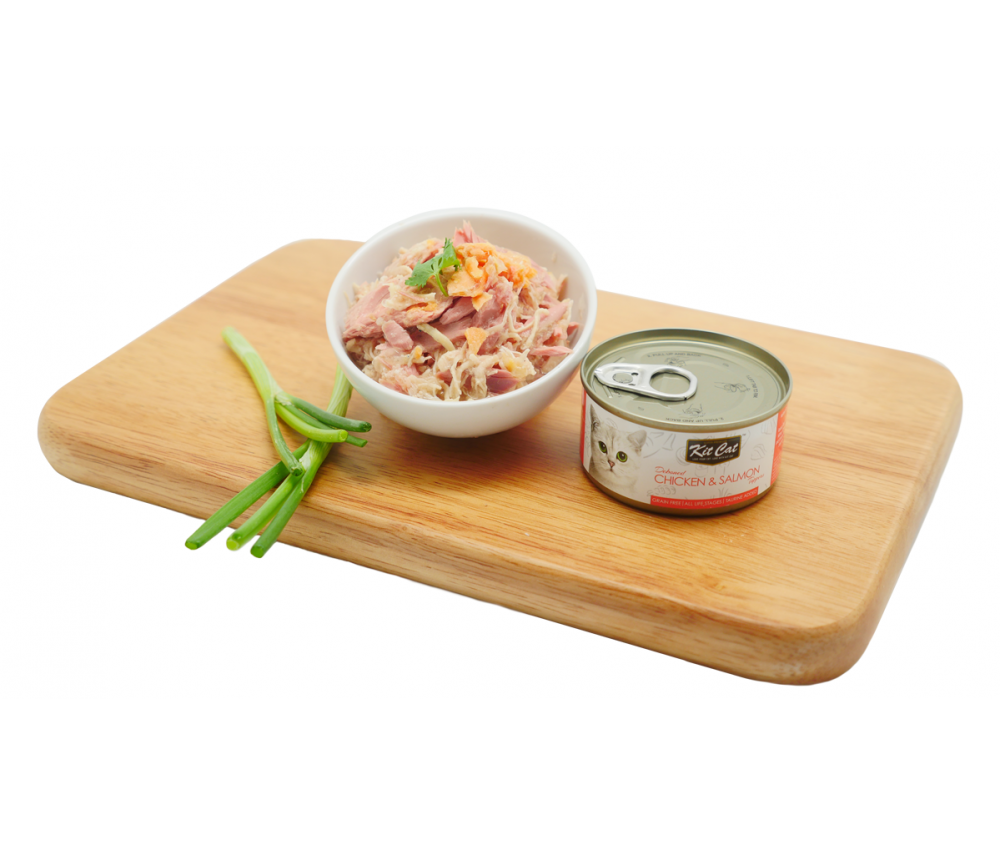 Kit Cat 80g Deboned Toppers Canned Chicken & Salmon Wet Cat Food image 2