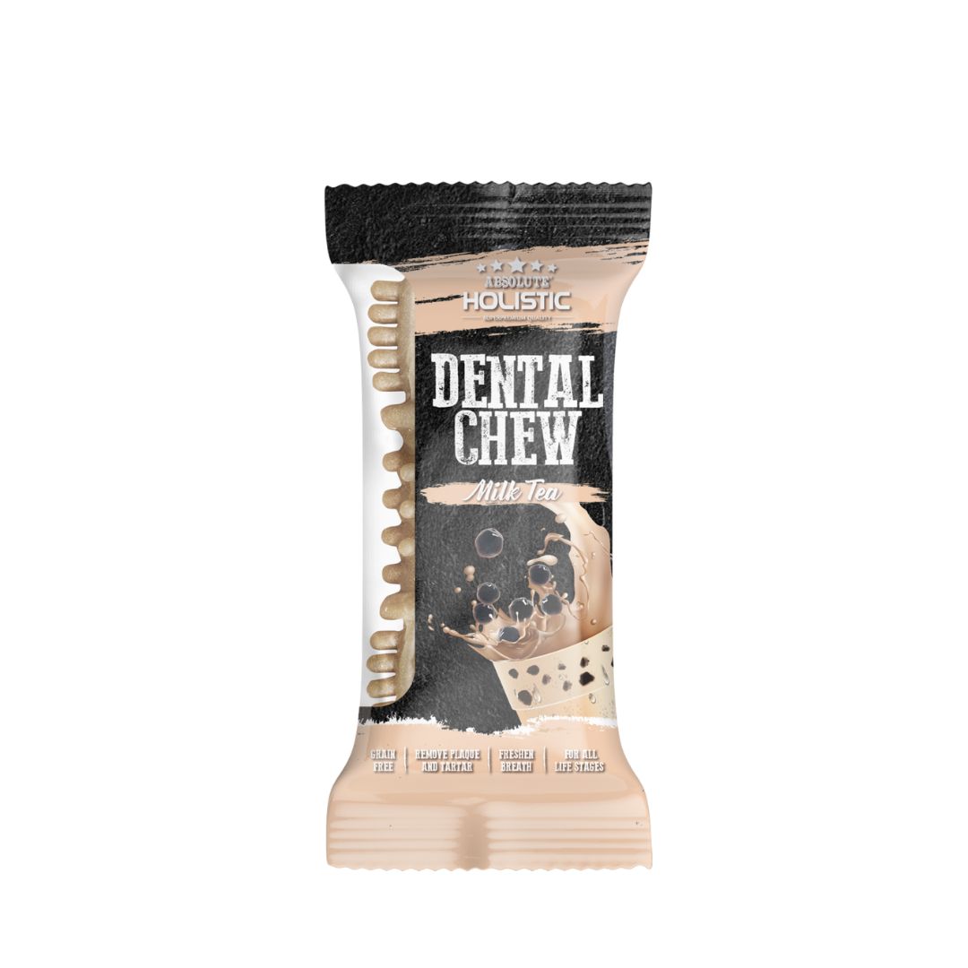 Absolute Holistic Dog 4" (25g) Dental Chew Milk Tea Dog Treat image 2