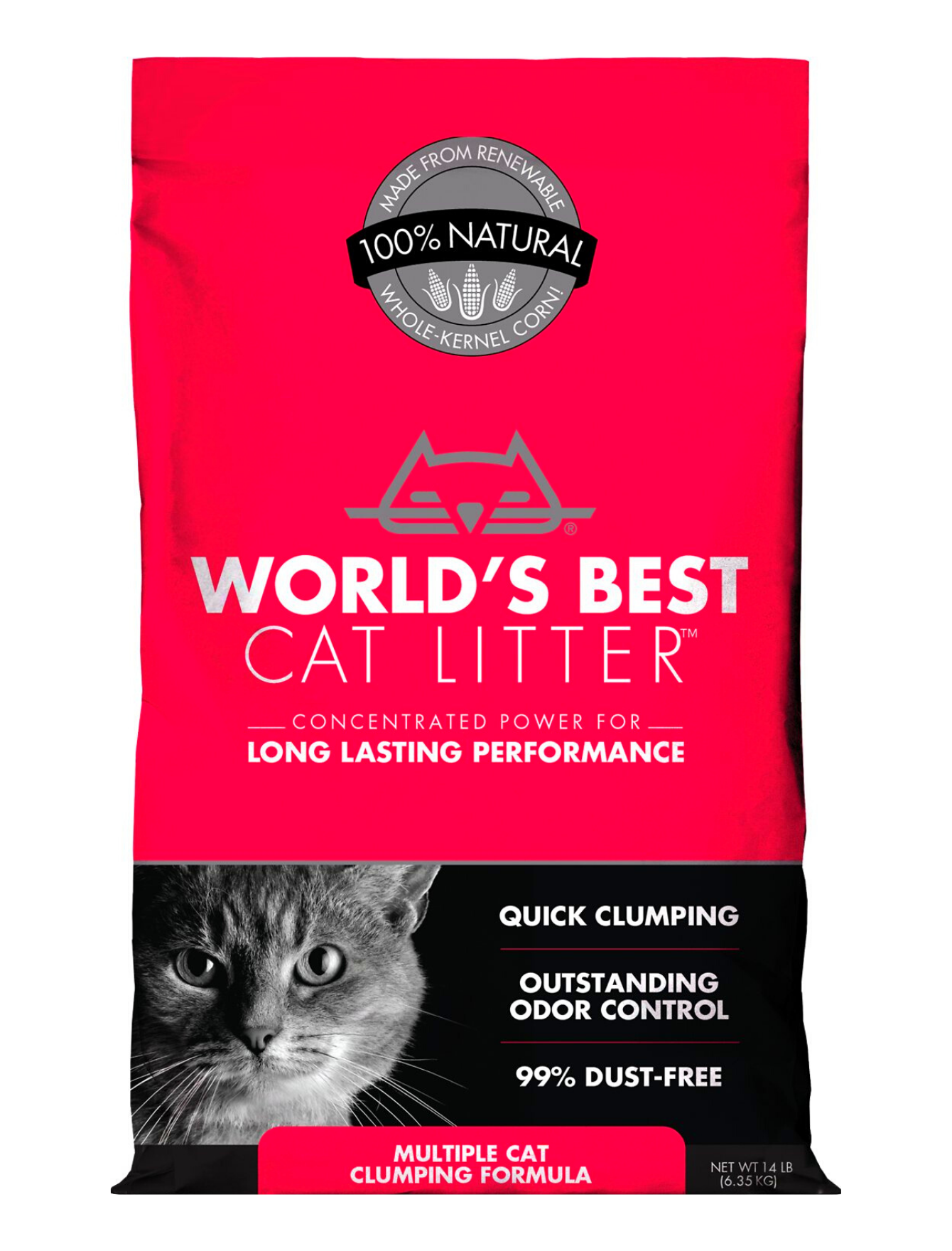 WORLD'S BEST CAT LITTER 14lb/6.35kg Multiple Cat Formula Cat Litter image 2