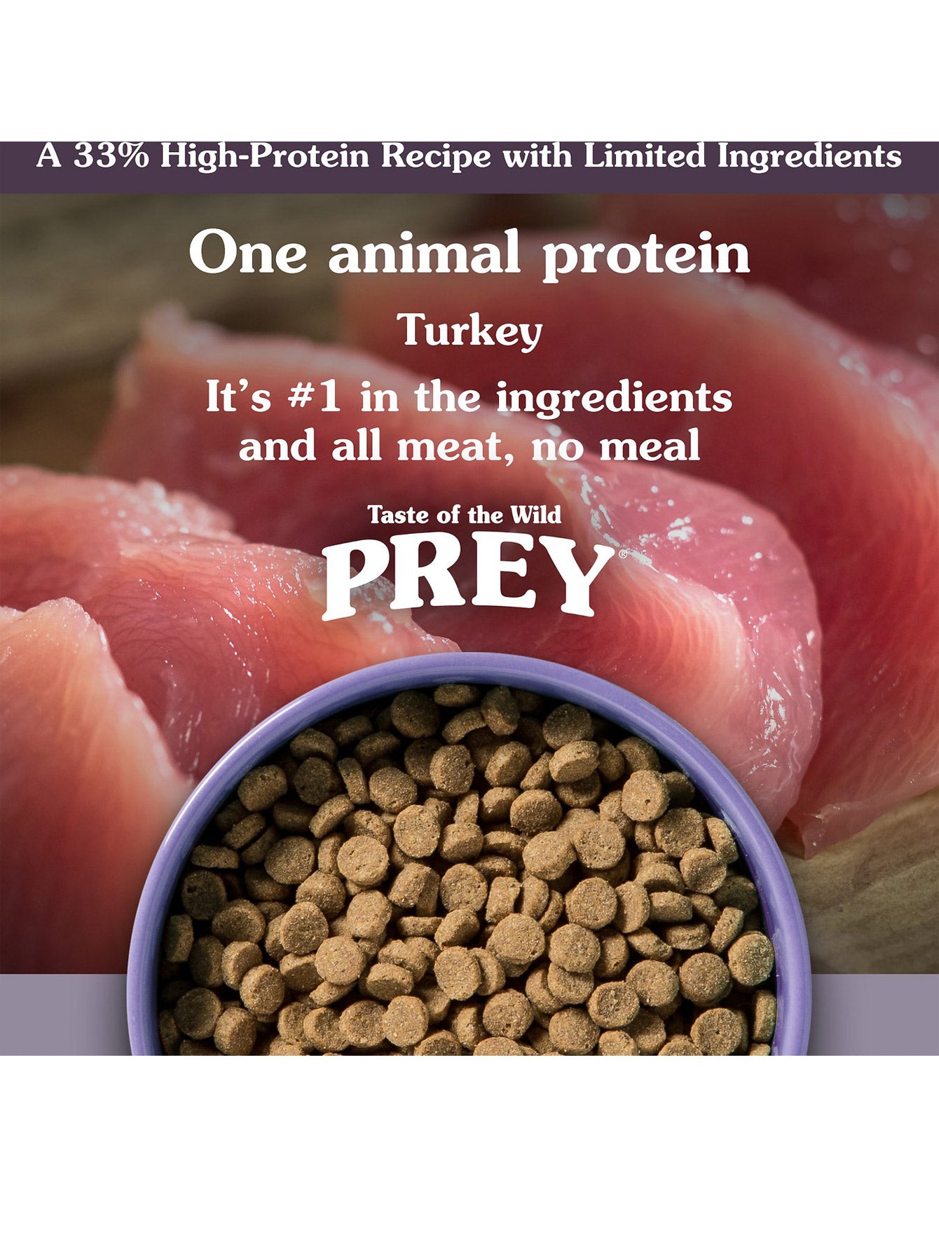 Taste of the Wild Cat 2.7kg/6lbs Prey Turkey Grain Free Dry Cat Food image 3