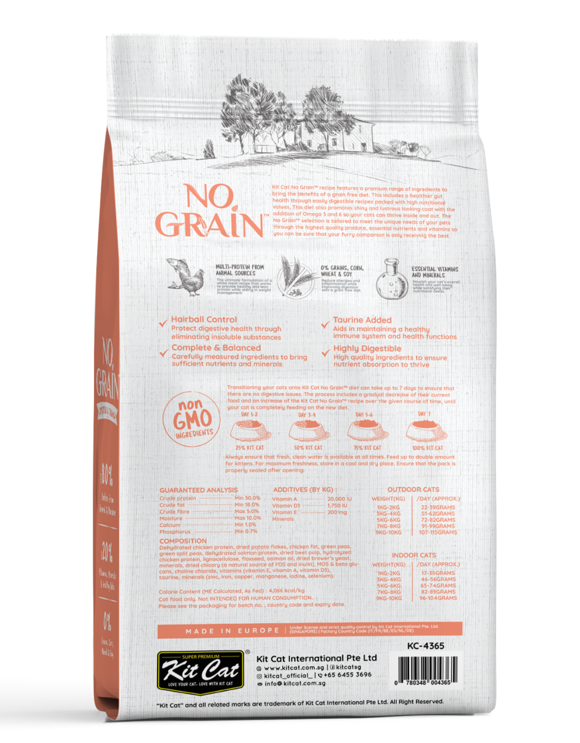 Kit Cat 1kg No Grain Chicken & Salmon Dry Cat Food image 2