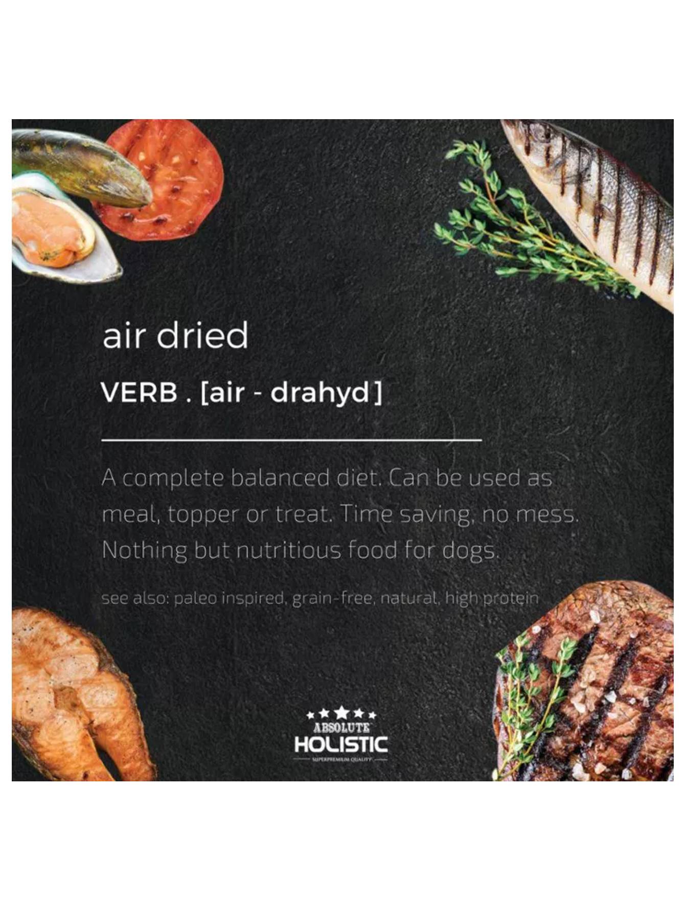 Absolute Holistic Dog 1kg Air Dried Beef & Hoki Dry Dog Food image 5