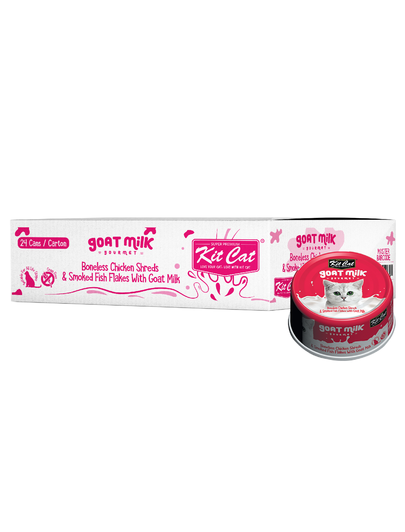 Kit Cat 70g Goat Milk Gourmet Boneless Chicken Shreds & Smoked Fish Flakes With Goat Milk Wet Cat Food (EXP: 19 Sep 2027) image 4