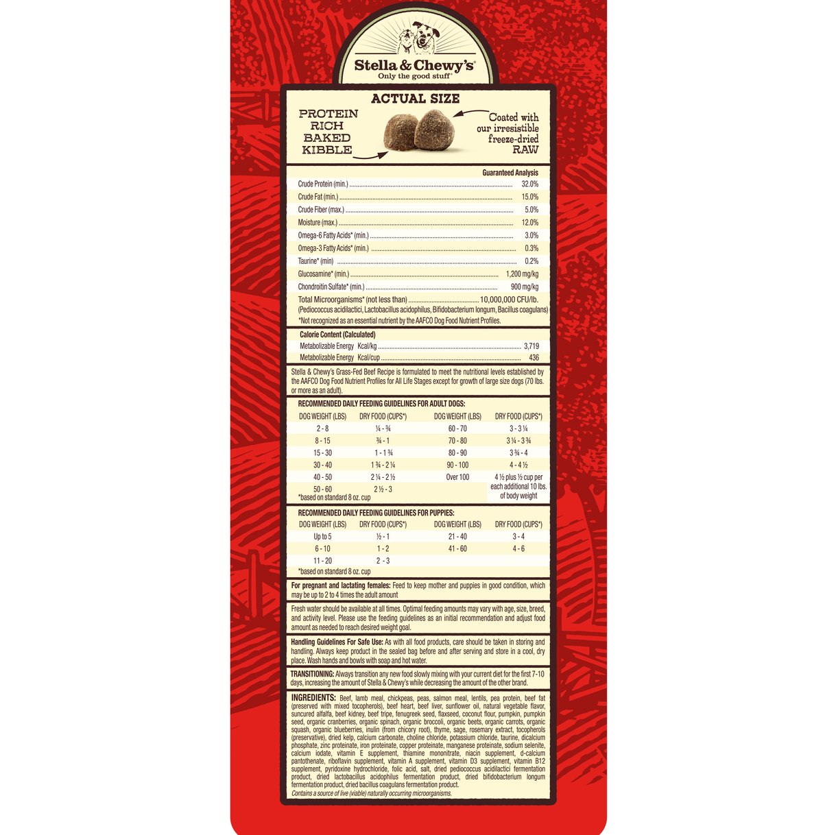 Stella & Chewy's Raw Coated Kibble 3.5lb (1.6kg) Beef Dry Dog Food image 3