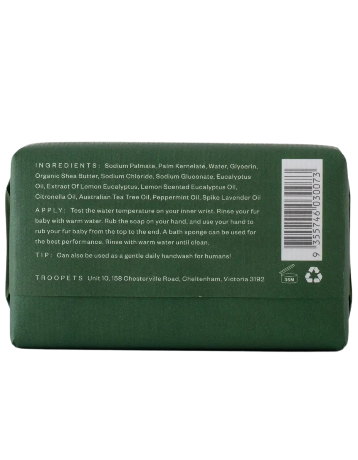 Troopets 200g Balancing Eucalyptus Bar Soap for Dogs image 2