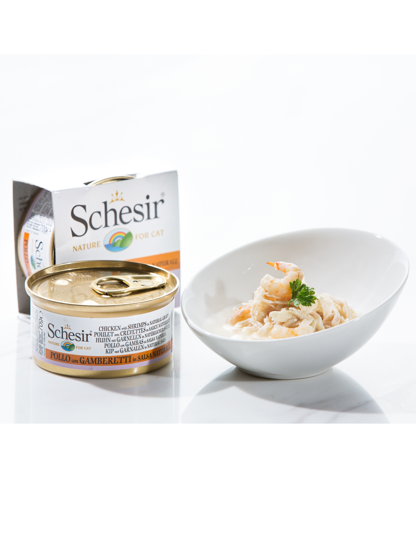 Schesir Cat 70g Chicken with Shrimps in Natural Gravy Wet Cat Food image 3