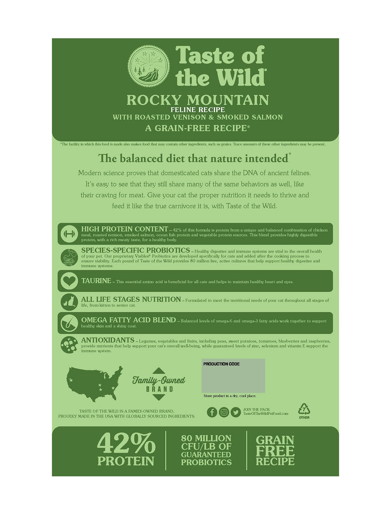 Taste of the Wild Cat 2kg Rocky Mountain Roasted Venison & Smoked Salmon Dry Cat Food image 2