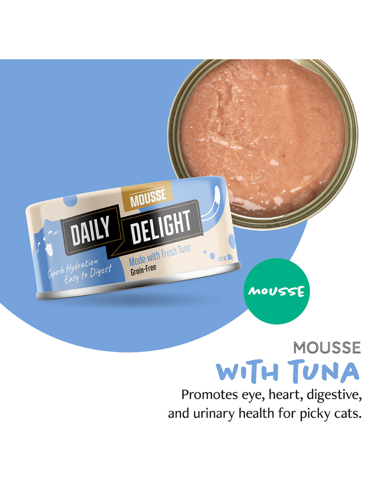 Daily Delight Cat Mousse 80g Fresh Tuna Wet Cat Food image 2