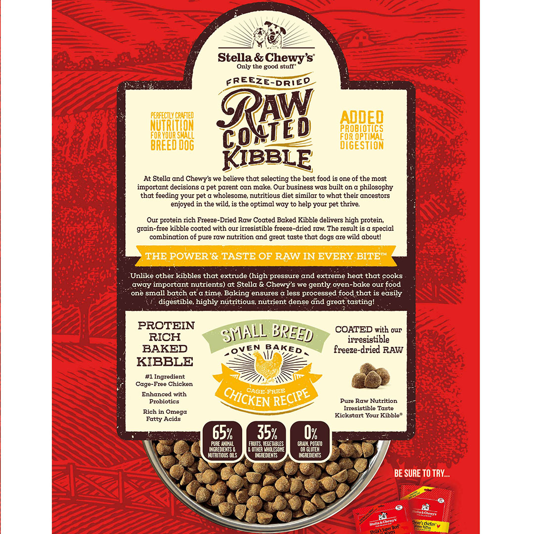 Stella & Chewy's Raw Coated Kibble 10lb (4.5kg) Small Breed Chicken Dry Dog Food image 2