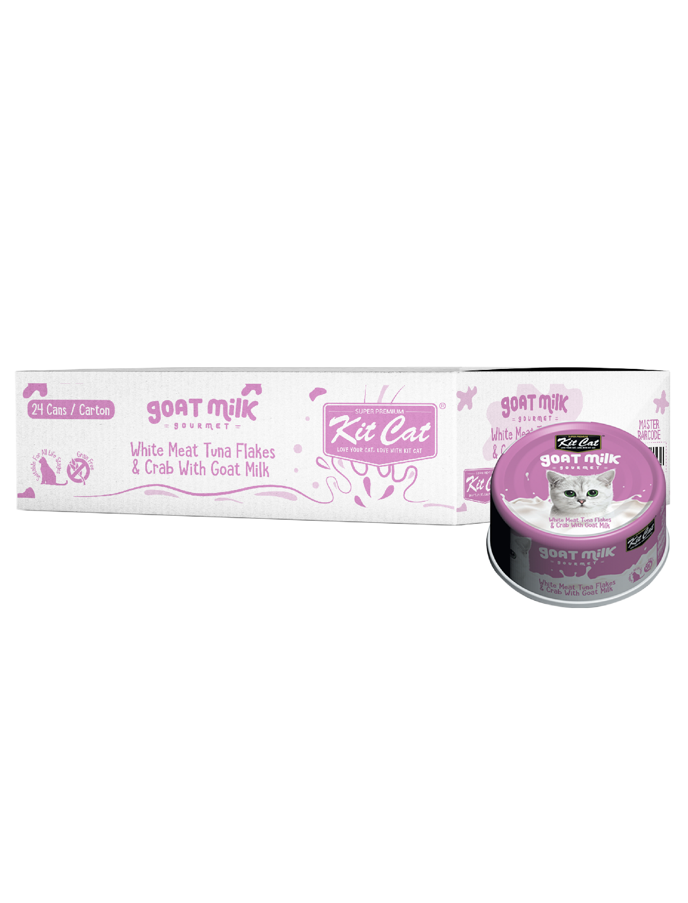 Kit Cat 70g Goat Milk Gourmet White Meat Tuna Flakes & Crab With Goat Milk Wet Cat Food (EXP: 18 Feb 2028) image 3