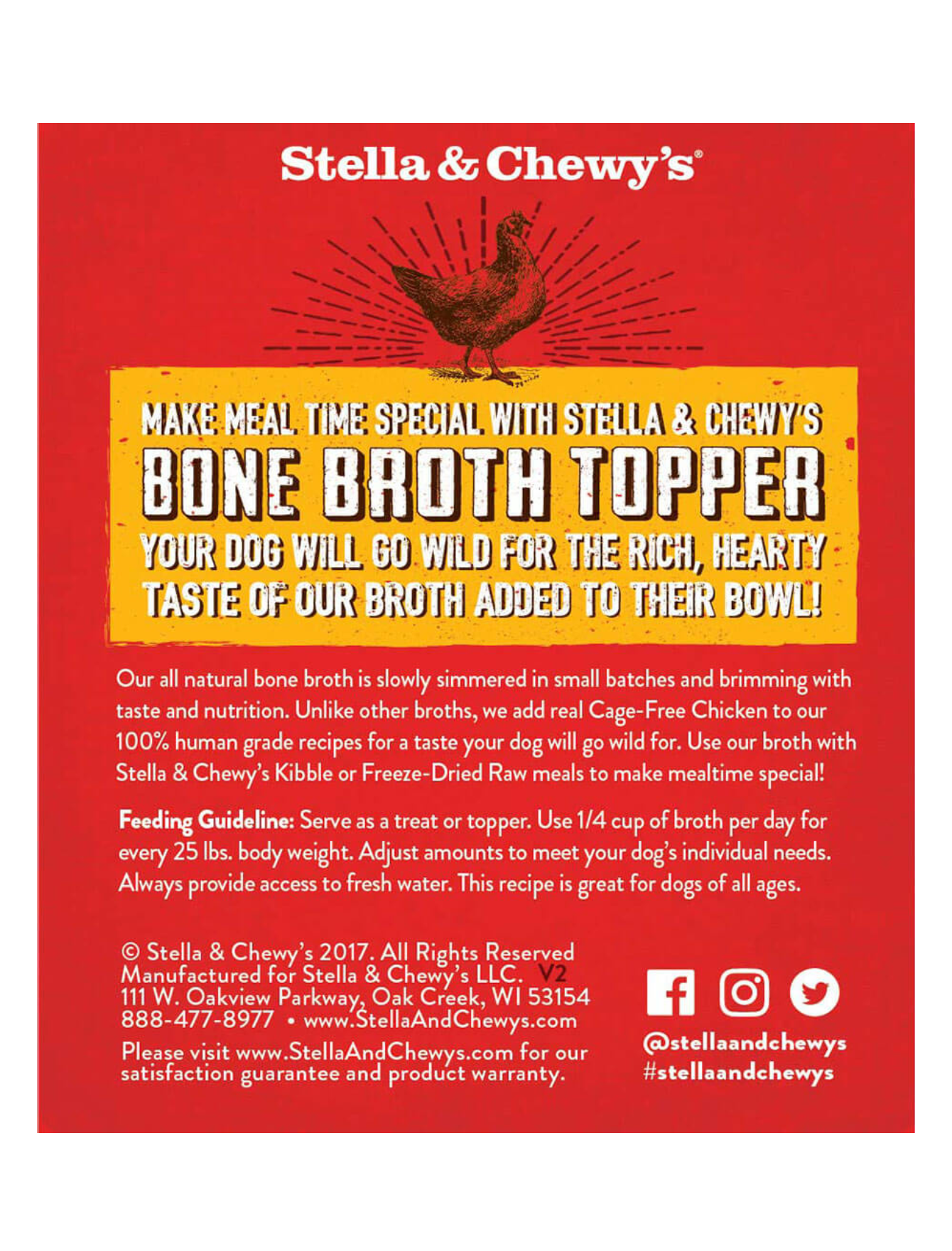 Stella & Chewy's Broth Topper 325ml Cage Free Chicken Wet Dog Food image 3