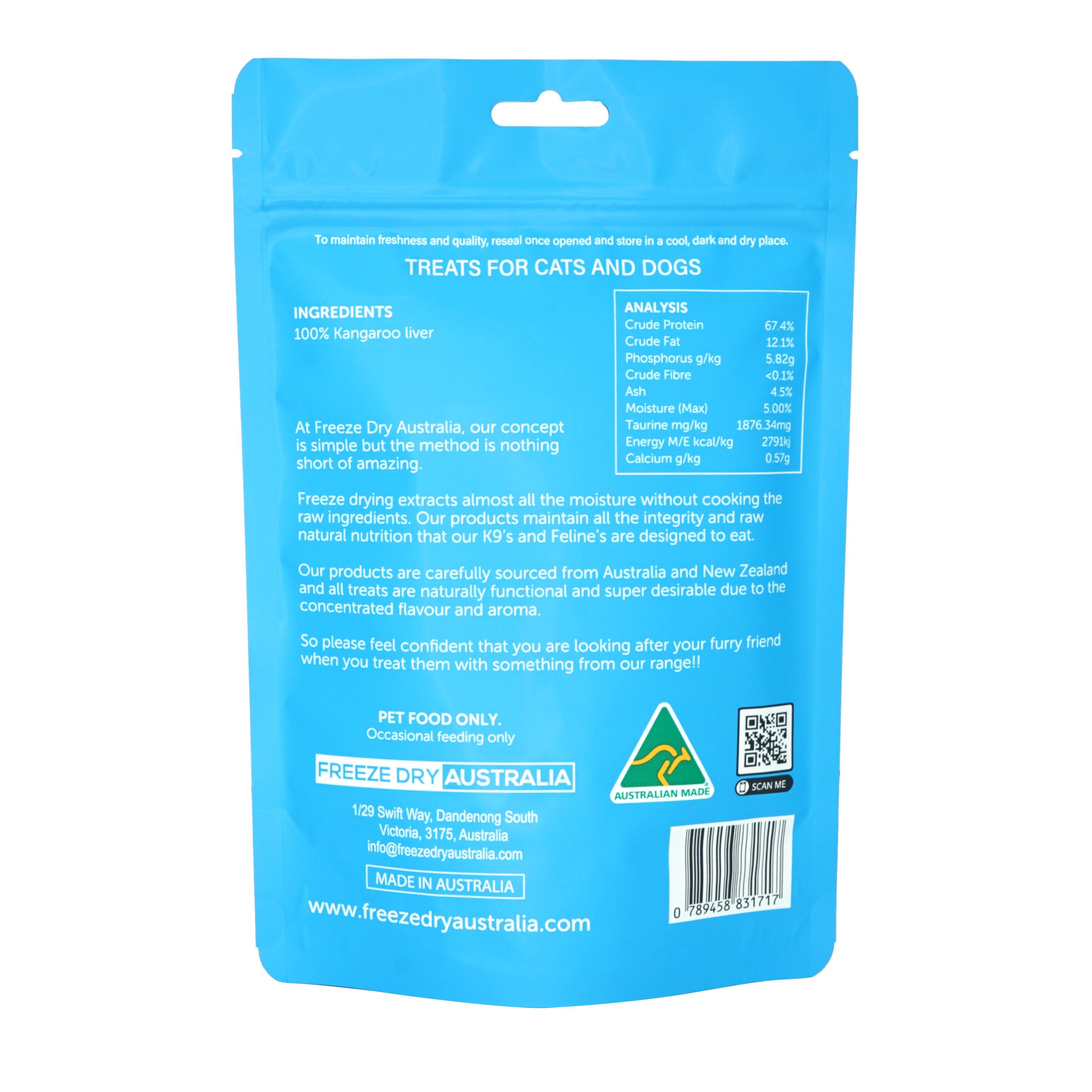 Freeze Dry Australia 100g Kangaroo Liver Freeze Dried Dog & Cat Treats image 3