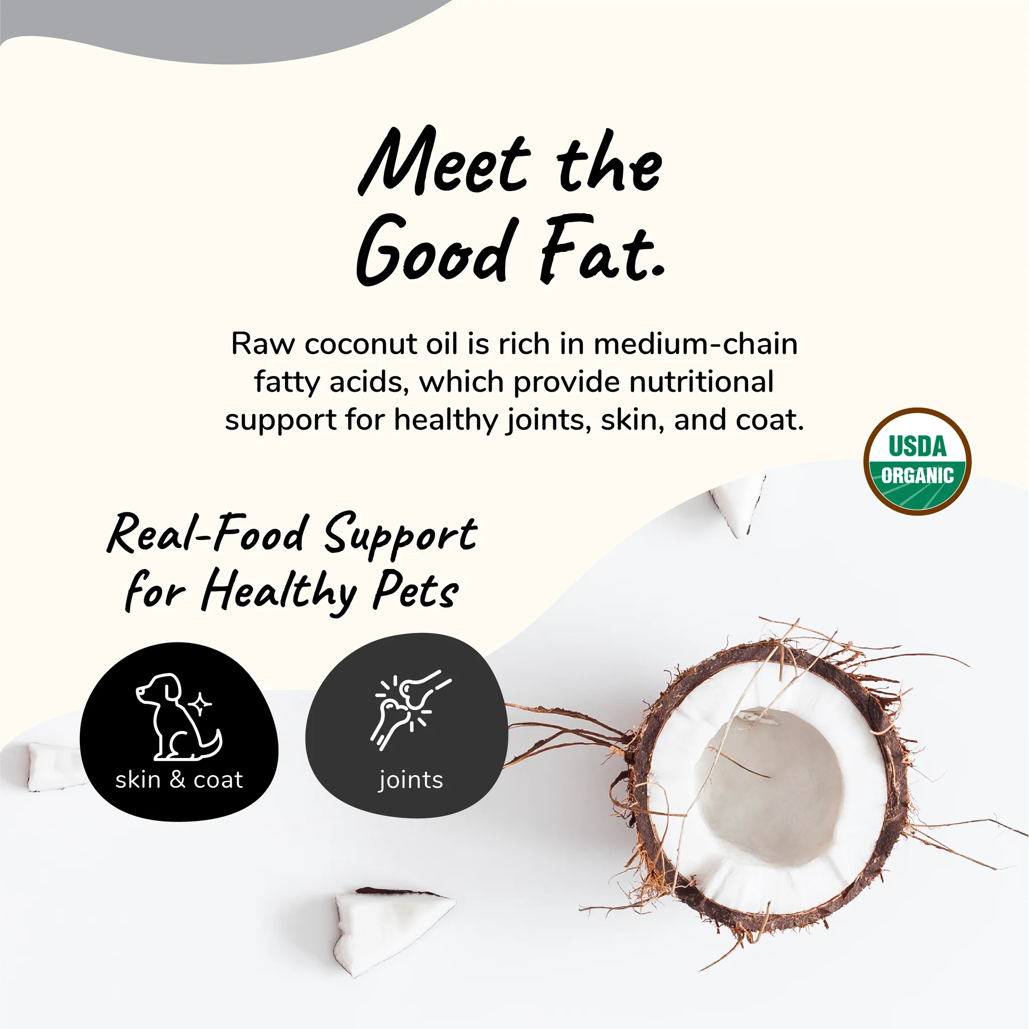 Kin+Kind 8oz (236ml) Raw Coconut Oil Skin Coat Joint Supplement for Dogs & Cats image 3