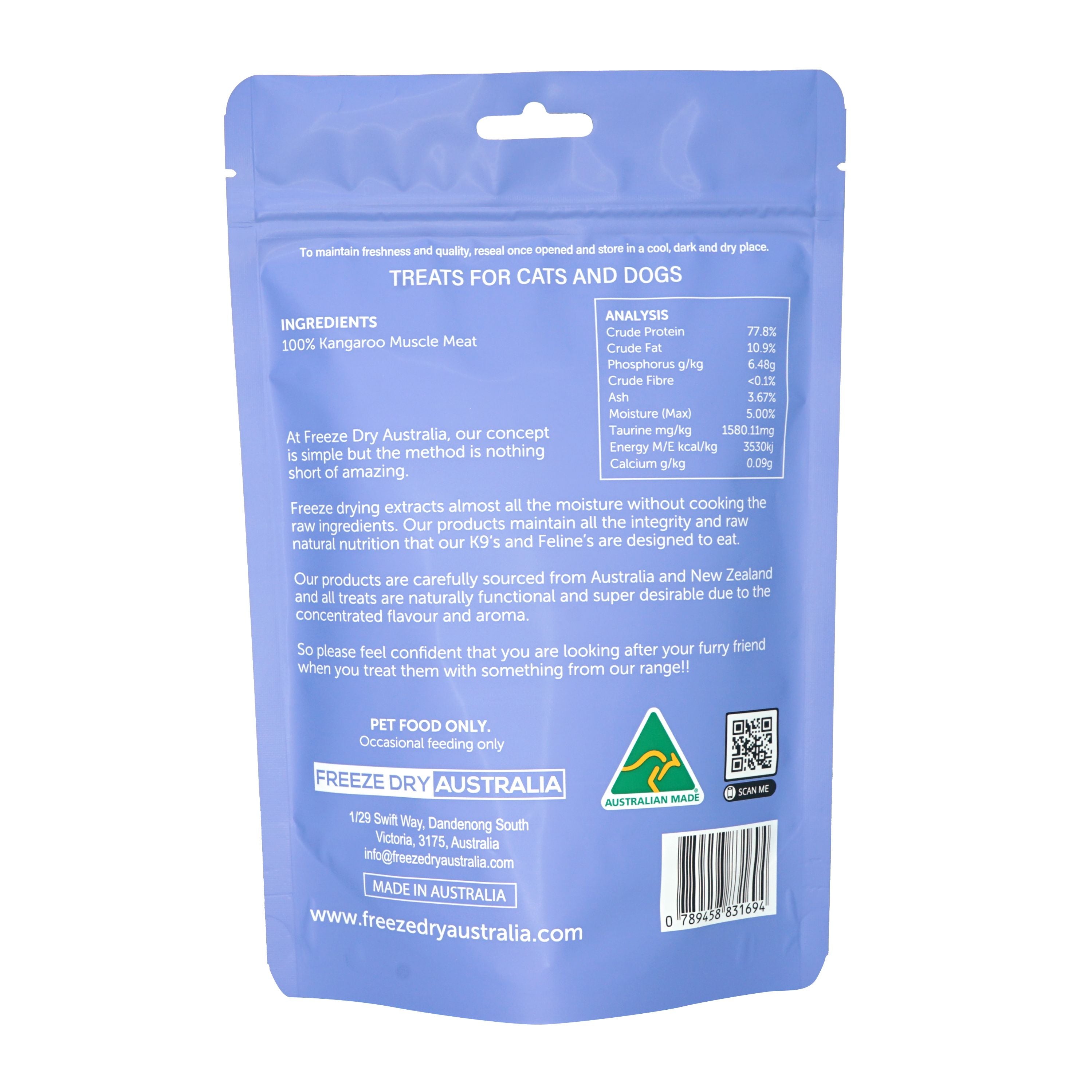Freeze Dry Australia 100g Kangaroo Cookie Freeze Dried Dog & Cat Treats image 2