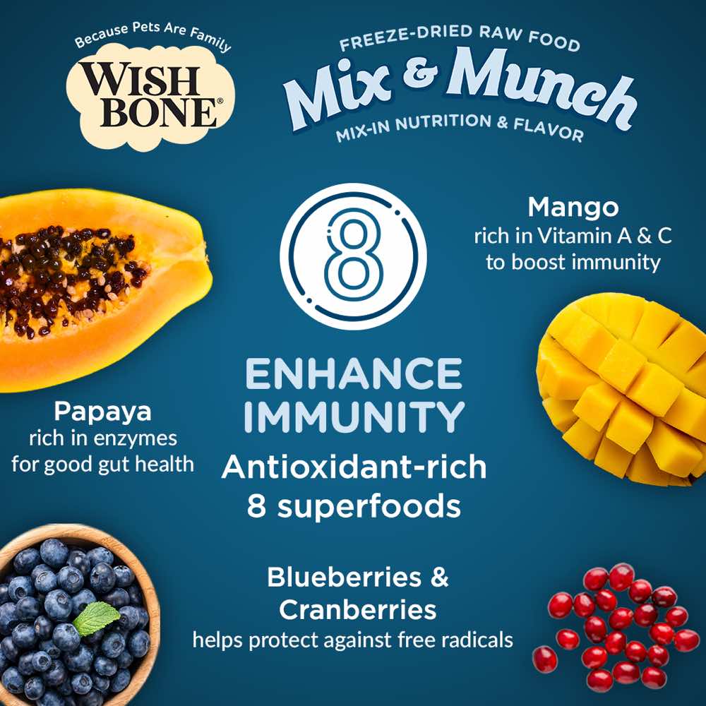 Wishbone Cat 350g Mix & Munch Chicken and Rabbit Freeze Dried Raw Cat Food image 4