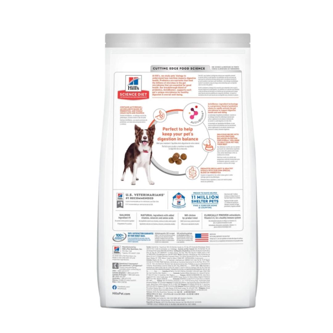 Hill's Science Diet Canine Adult Perfect Digestion Salmon, Whole Oats & Brown Rice Recipe 1.58kg Dry Dog Food image 2