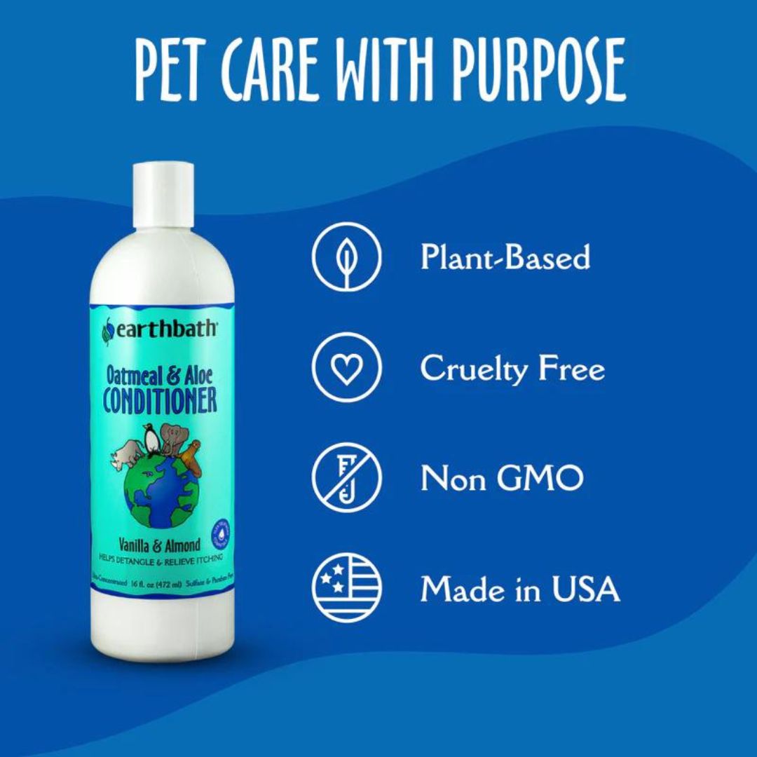 Earthbath 16oz Oatmeal & Aloe (Vanilla & Almond) Pet Conditioner (472ml) image 3