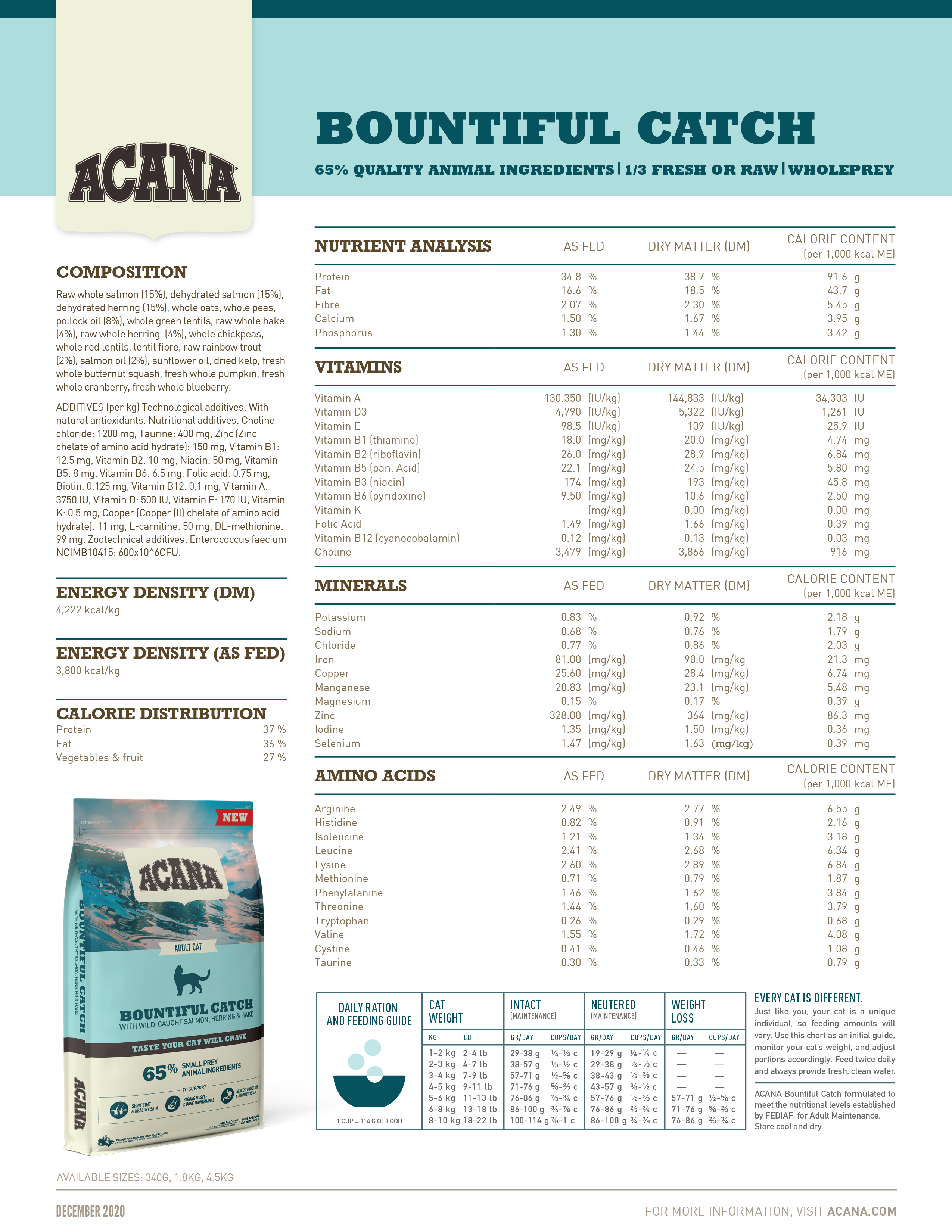Acana Cat Classic 4.5kg Bountiful Catch Dry Cat Food image 4
