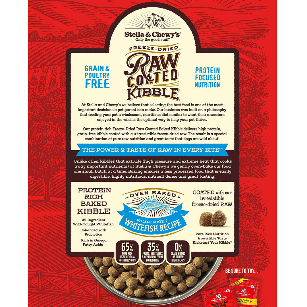 Stella & Chewy's Raw Coated Kibble 3.5lb (1.6kg) Whitefish Dry Dog Food image 2