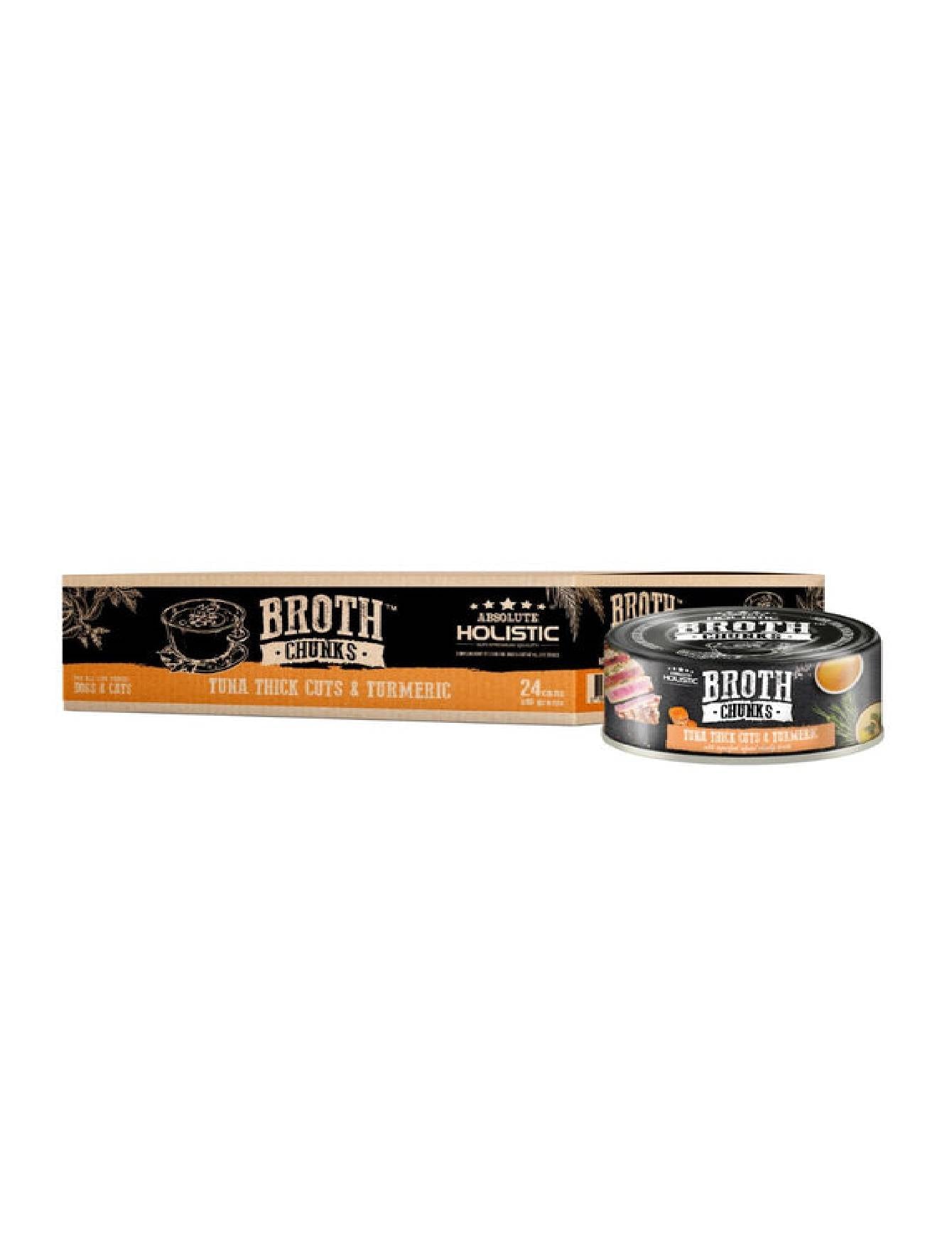 Absolute Holistic Broth Chunks Tuna Thick Cuts & Turmeric Wet Cat & Dog Food 80G image 5