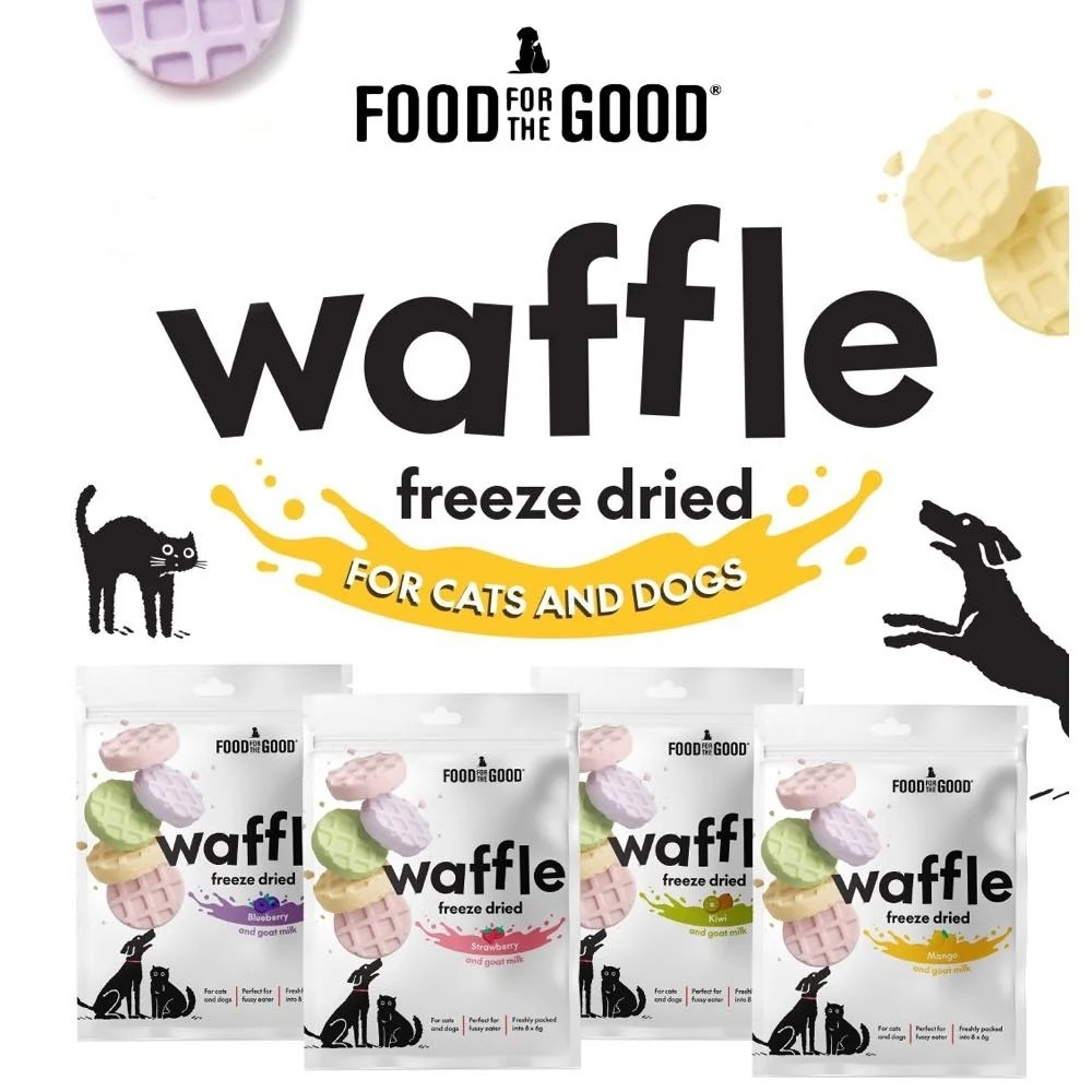 Food For The Good Waffle Freeze Dried 48g Blueberry & Goat Milk Dog & Cat Treats image 3
