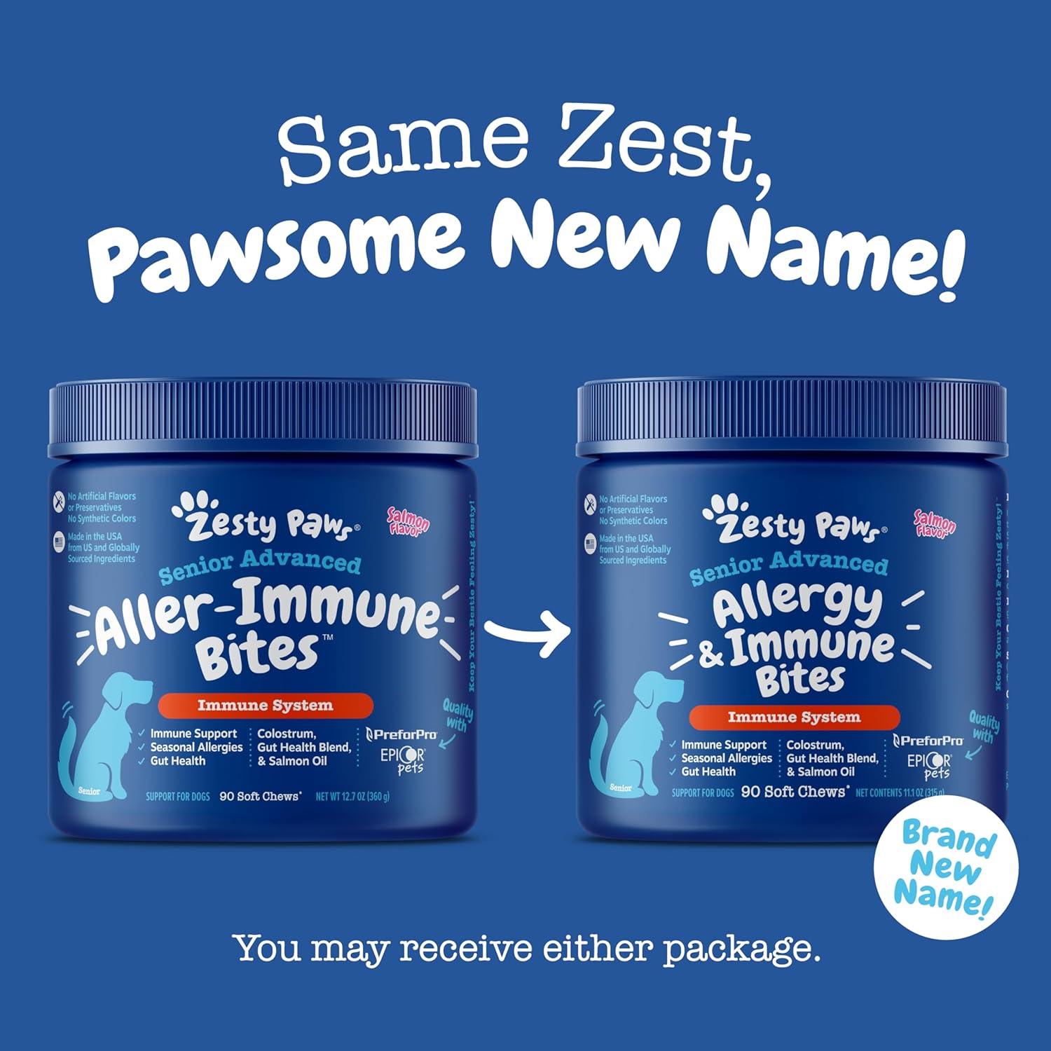Zesty Paws 90ct Senior Advanced Allergy &Immune Bites Supplement for Senior Dogs image 3