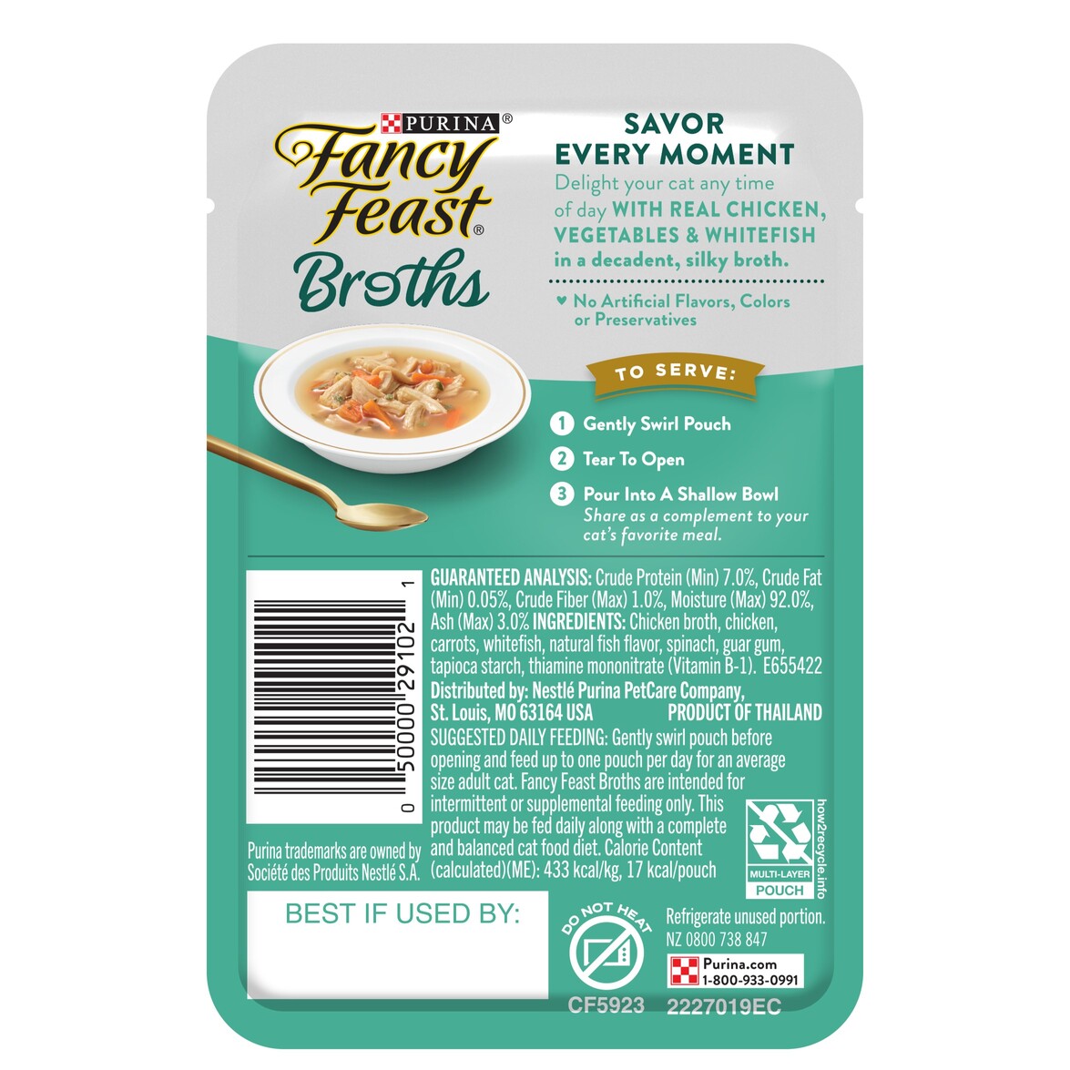 Fancy Feast Cat 40g Broths Classic Chicken, Vegetables & Whitefish Wet Cat Food image 2