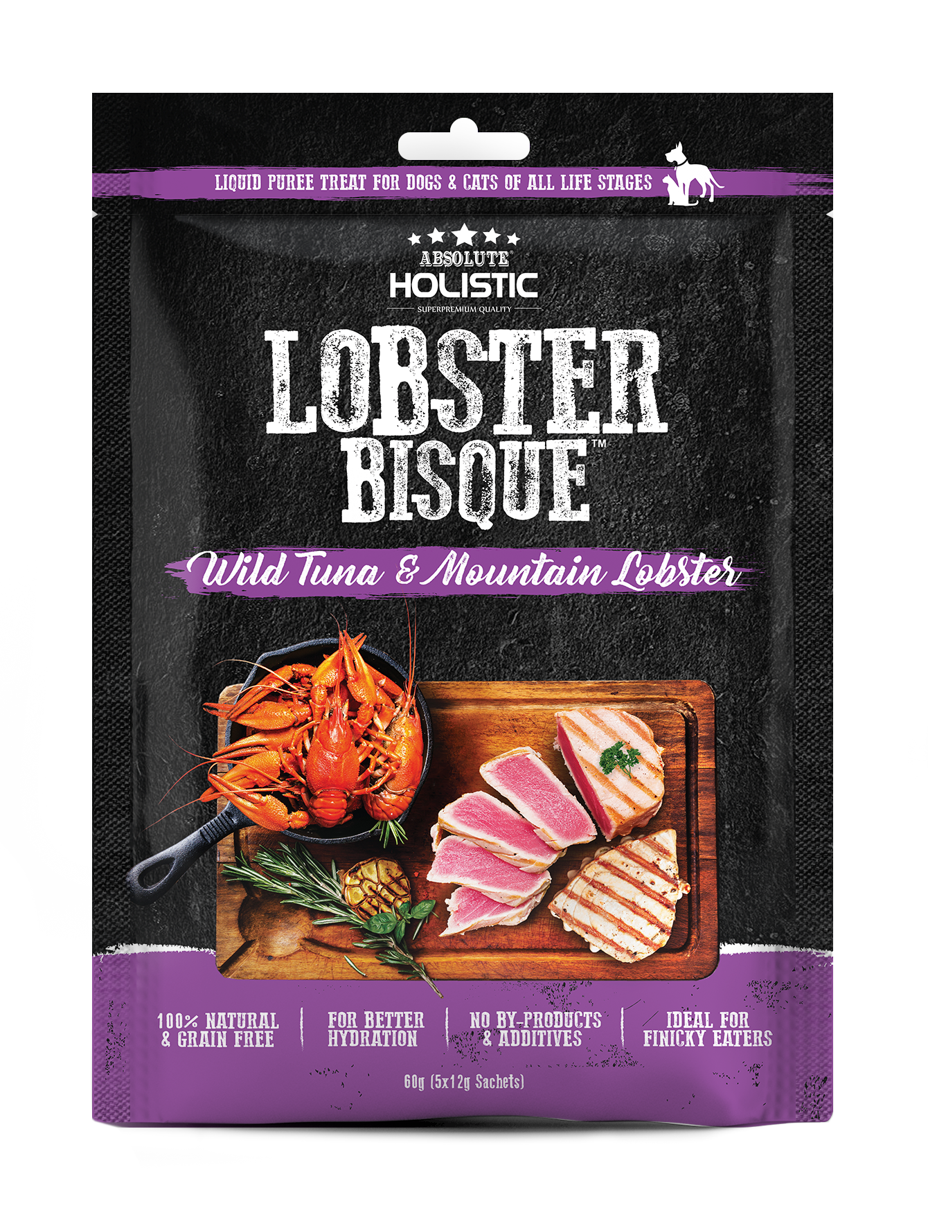 Absolute Holistic 60g Lobster Bisque Tuna & Mountain Lobster Dog & Cat Treat image 2