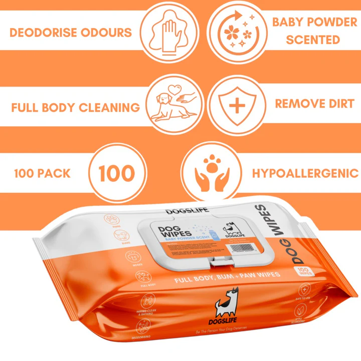 Dogslife Baby Powder Scented Grooming Wipes 100pcs image 5