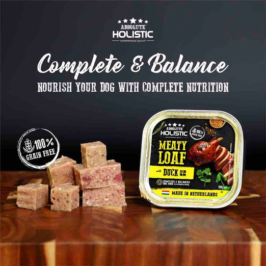 Absolute Holistic Dog 100g Complete & Balanced Meaty Loaf Duck Wet Tray Dog Food image 9