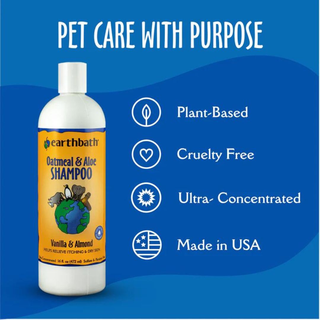 Earthbath 16oz Oatmeal & Aloe (Vanilla & Almond) Pet Shampoo (472ml) image 2